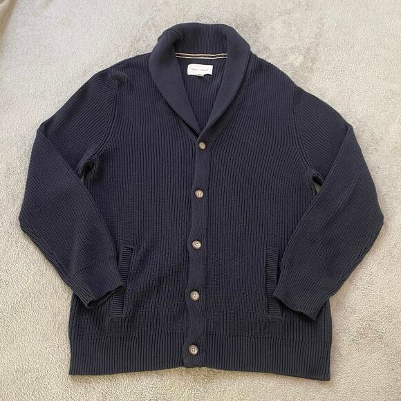Sun + Stone Alvin Shawl Neck Cardigan Sweater Size XL Fishermen Academia Preppy - Picture 1 of 9